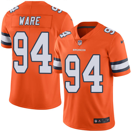 Men's Elite DeMarcus Ware Nike Jersey Orange - #94 Rush NFL Denver Broncos